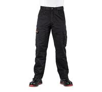 BLACK HAMMER Pantalones de Trabajo de Seguridad para Hombres Combate Carga Comercio Construcción Jogger Pantalones Hidrófugo Ideal para Todos los Trabajos Survival Negro (36W / 29L Short)
