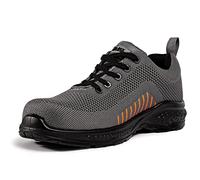 BLACK HAMMER Zapatos de Seguridad para Hombres Flynit no Libres de Metal S1P SRC Ultraligero Puntera de Compuesto Kevlar Suela Intermedia 2222 (40 EU, Gris)