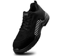 BLACK HAMMER Zapatos de Seguridad para Hombres Flynit no Libres de Metal S1P SRC Ultraligero Puntera de Compuesto Kevlar Suela Intermedia 2222 (41 EU, Blanco)