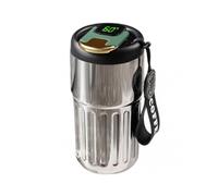 (Black) Insulated Travel Coffee Mug Reusable Leakproof Coffee Cup for Camping Picnic