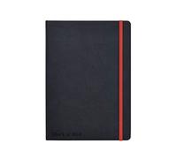 Black n' Red Soft Touch - Bloc de notas con líneas y páginas numeradas, tapa dura, A5, color negro y rojo
