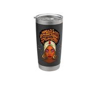 Black Queen Mujeres Hermosas Melanina Reina Negra Chica Magia Vaso térmico de acero inoxidable de doble pared