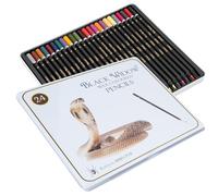 Black Widow Collection - Juego de 24 lápices de calidad en madera blackwood para adultos, el mejor juego de lápices de colores para adultos para colorear librosEdición Cobra.