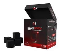 BLACKCOCO's Carbón para shisha CUBES27+ de 2 kg, carbón natural de coco y barbacoa, briquetas de coco de alta calidad para pipa de agua y barbacoa