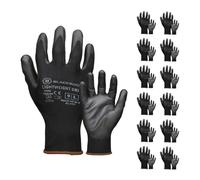 Blackrock 12 Pares de Guantes de Trabajo de PU, Hombre y Mujer, Jardinería, Pintores, EPI, Almacén, Para Agarre en el Trabajo, Guantes de Patio, Recoger Basura - Talla 10/XL