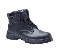 Blackrock Bota de Trekking S3 Botas de Seguridad Resistentes al Agua con Protección Antiestática Piel Negra Puntera de Acero y Suela Intermedia de Acero Protectora, Bota de Trabajo de Seguridad Ligera