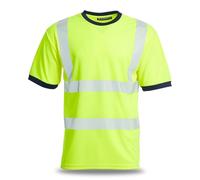 Blackrock Camiseta Eco+ Hi-Vis, amarilla, poliéster reciclado GRS, protección SPF50+, camiseta de trabajo unisexropa de trabajo PPE de uso general y de seguridad, EN20471 clase 2, talla 3XL