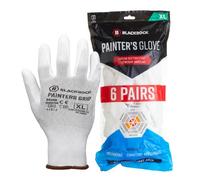 Blackrock Pack de 6 pares de guantes de trabajo ligeros de pintor con agarre de PU, para hombres y mujeres, de trabajo sensible y de precisión, ideales para pintura y decoración, electrónica