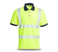 Blackrock Polo Eco+ Hi-Vis, poliéster reciclable GRS amarillo, protección SPF50+, camiseta, ropa de trabajo y de seguridad, ropa de trabajo de alta visibilidad, y , EN20471 clase 2, talla 6XL
