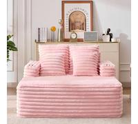 Bladez Sillón reclinable XXL, sillón reclinable moderno, sofá cama de piel sintética con soporte para bebidas, sin montaje, 1 sofá individual para salón, dormitorio, color rosa