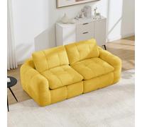 Bladez Sofá modular de 2 plazas, chenilla, con espuma 32D, color amarillo