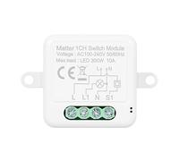 BLAIS 1CH Matter Mini Módulo de interruptor WiFi inteligente DIY Módulo de interruptor de relé inteligente Interruptor 10A para automatización del hogar inteligente Compatible con Home Pod//