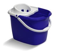 Blake & White Purely Smile - Cubo de plástico para fregona con escurridor, 12 litros, color azul