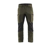 Blaklader 145918454599C52 Service Stretch - Pantalón de trabajo, color verde oliva y negro, talla C52