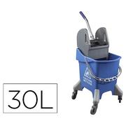 Blanca Carro de limpieza con bastidor y escurridor azul 32 l