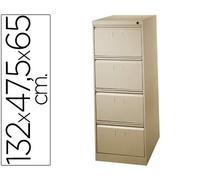 Blanca Fichero de suelo de 4 cajones beige 132 cm alto