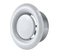 Blanco Ø 100mm Difusor de Extractor Para Pared o Techo con Valvula de Disco, de Acero