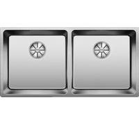 Blanco 522985 - ANDANO 400/400-IF 2 Cubetas Sobre Encimera/Enrasado 90cm Inox Brillo
