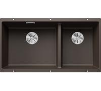 Blanco 523593 - Fregadero SUBLINE 480/320-U 2 Cubetas Bajo Encimera Mueble de 90Cm Café