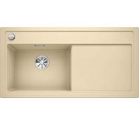 Blanco 523980 zenar XL 6 S 6 S Silgranit Puradur Ultrasonido con mando a distancia, incluye tabla de cortar de vidrio Platillos Izquierda, champán