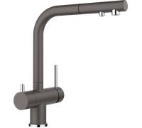 Blanco grifo de cocina Fontas-S II filtración 3 en 1, salida extraíble, gris 525207