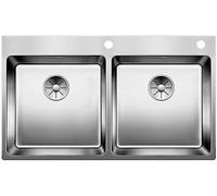 Blanco Fregadero Andano 400/400-IF/A acero inoxidable 82,5x50 cm 2 cubetas PushControl