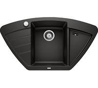 Blanco Zia 9 - Fregadero de silgranite, 93x51 cm, con control de desagüe, negro 526030