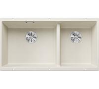 Blanco 527168 - Fregadero SUBLINE 480/320-U 2 Cubetas Bajo Encimera Mueble de 90Cm Blanco Suave