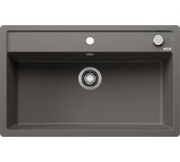 Blanco 527249 - Fregadero DALAGO 8-F 1 Cubeta Sobre Encimera Mueble de 80 Cm Gris Volcán