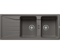Blanco Sona 8 - Fregadero de silgranite, 116x50 cm, gris 527339