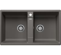 Blanco 527393 - Fregadero ZIA 9 SILGRANIT 2 Cubetas Mueble de 90 Cm Sobre Encimera Gris Volcán