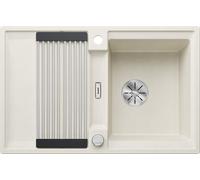 Blanco 527590 - Fregadero ADIRA 45 S 1 Cubeta+Escurridor Reversible Sobre Encimera Blanco Suave