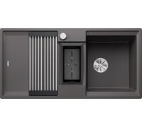 Blanco 527603 - Fregadero ADIRA 6 S 1 1/2 Cubeta+Escurridor Reversible Sobre Encimera Gris Roca