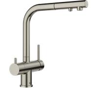 Blanco Fontas S II - Grifo de fregadero con caño extraíble y función de filtrado, platino 527715