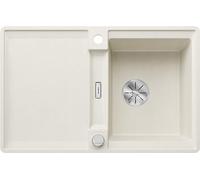 BLANCO ADIRA 45 S-F Fregadero de granito de color blanco de SILGRANIT, tipo de montaje: empotrable, reversible, para armarios inferiores de 45 cm de ancho, lavabo grande, superficie fácil de limpiar