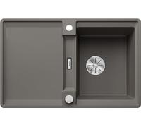 BLANCO ADIRA 45 S-F Fregadero de granito de color gris silcán, tipo de montaje: empotrable, reversible, para armarios inferiores de 45 cm de ancho, lavabo grande, superficie fácil de limpiar