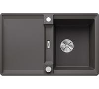 BLANCO ADIRA 45 S-F: Fregadero empotrable de SILGRANIT en color gris piedra, a partir de 45 cm, con sistema de desagüe con mando, e incluye accesorios. Incluye 5 años de garantía