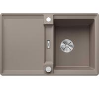 BLANCO ADIRA 45 S-F: Fregadero empotrable de SILGRANIT en color "tartufo", a partir de 45 cm, con sistema de desagüe con mando, e incluye accesorios. Incluye 5 años de garantía