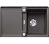 BLANCO ADIRA 45 S-F, SILGRANIT gris roca, tipo de montaje: empotrado, reversible, con mando a distancia, con accesorios, armario bajo 45, gran lavabo, superficie fácil de limpiar