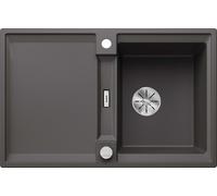 BLANCO ADIRA 45 S: Fregadero empotrable de SILGRANIT en color gris piedra, a partir de 45 cm, con sistema de desagüe con mando, e incluye accesorios. Incluye 5 años de garantía