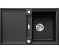Blanco Adira - Fregadero Silgranite, 78x50 cm, con control de desagüe y accesorios, InFino, negro 527585