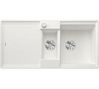 BLANCO ADIRA 6 S-F Fregadero de granito de color blanco de SILGRANIT, tipo de montaje: empotrable, reversible, para armarios inferiores de 60 cm de ancho, lavabo grande, superficie fácil de limpiar