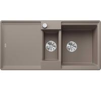 BLANCO ADIRA 6 S-F: Fregadero empotrable SILGRANIT en color "tartufo", a partir de 60 cm, con sistema de desagüe con mando, e incluye accesorios. Incluye 5 años de garantía