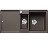 BLANCO ADIRA 6 S-F, SILGRANIT Cafe, Tipo de montaje: empotrado, reversible, con mando a distancia, con accesorios, armario bajo 60, gran lavabo, superficie fácil de limpiar