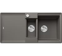 BLANCO ADIRA 6 S-F, SILGRANIT volcánico, tipo de montaje: empotrado, reversible, con mando a distancia, con accesorios, armario bajo 60, gran lavabo, superficie fácil de limpiar