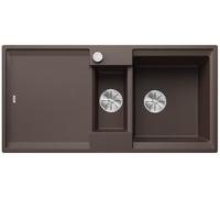BLANCO ADIRA 6 S, SILGRANIT Café, tipo de montaje: instalación desde arriba, reversible, con mando a distancia, con accesorios, armario bajo 60, lavabo grande, superficie fácil de limpiar