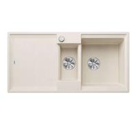 Blanco Adira - Fregadero de silgranite, 10x5 cm, con control de desagüe y accesorios, InFino, blanco suave 527606