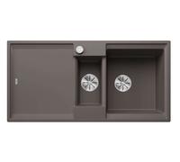 Blanco Adira - Fregadero Silgranite, 100x50 cm, con control de desagüe y accesorios, InFino, gris volcán 527604