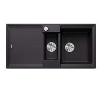 Blanco Adira - Fregadero Silgranite, 100x50 cm, con control de desagüe y accesorios, InFino, negro 527601