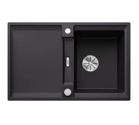 Blanco Adira - Fregadero Silgranite, 78x50 cm, con control de desagüe y accesorios, InFino, negro 527585